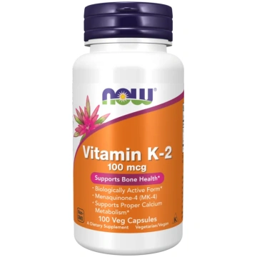 K-2 vitamīns 100 µg, 100 dārzeņu kapsulas Now Food