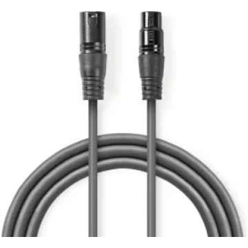 Kabelis Nedis XLR M - XLR F 0.5m