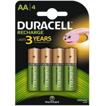 Akumulators Duracell AA (1300 mAh) LR06 4 gab