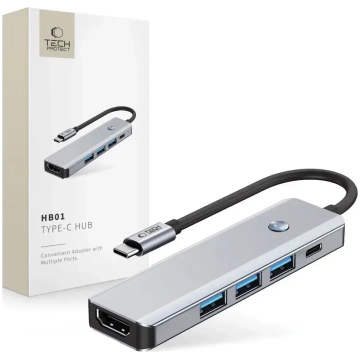 Tech-Protect HB01 HUB Adapter 5in1 USB-C + USB3.0
