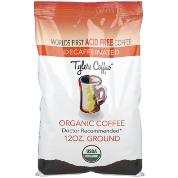 Tylers Coffees, Organic Coffee, Ground, Decaffeina