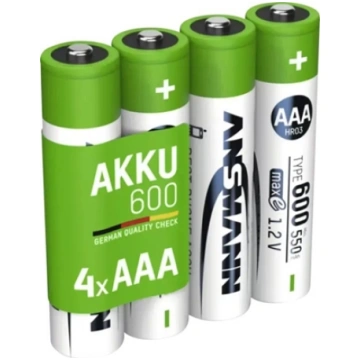 1x4 Ansmann NiMH Akku Micro AAA Type 600 min.550 m
