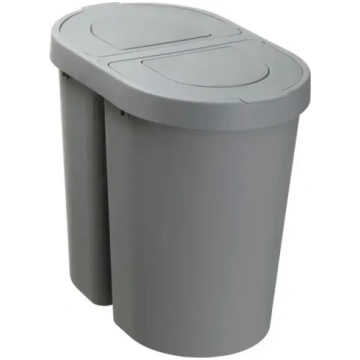 Atkritumu konteiners 2x25L Seattle Swing, pelēks N