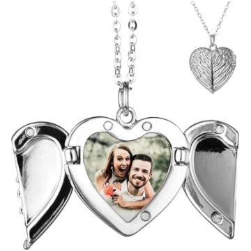 TOFBS Picture Locket atvēršanai ar ķēdes sirds eņģ
