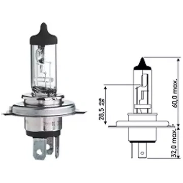 Halogēna spuldze H4 12V 60/55W +30% JAHN