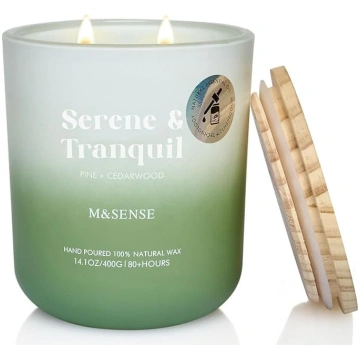 M&SENSE Pine & Cedar Wood aromātiskās sveces stikl