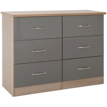 Nevada Grey Six Drawer Chest Wholesale Beds