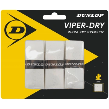 Dunlop Overgrip roktura tinums VIPERDRY white 3pcs