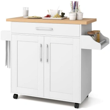 FANTASK Kitchen Trolley with Worktop, Serving Trol