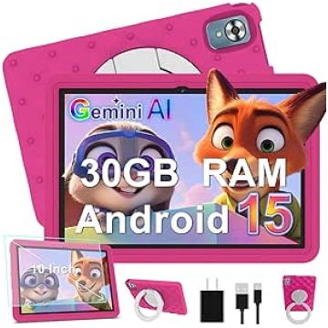 Children's Tablet 10 Inch Android 15 with 30 