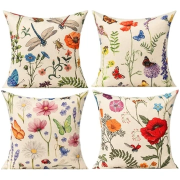 All Smiles Spring Outdoor Throw Pillow Covers Gard