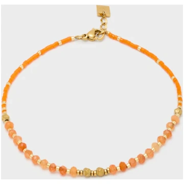 ANKLET WITH NATURAL STONES PINK - Unica