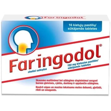FARINGODOL 150 mg pastilas, 16 gab