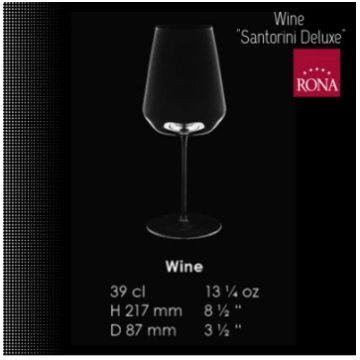 Vīna glāze RONA SANTORINI 39 cl //Roku darbs