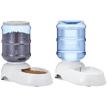 Amazon Basics Pack of 2 Dog Food and Water Dispens