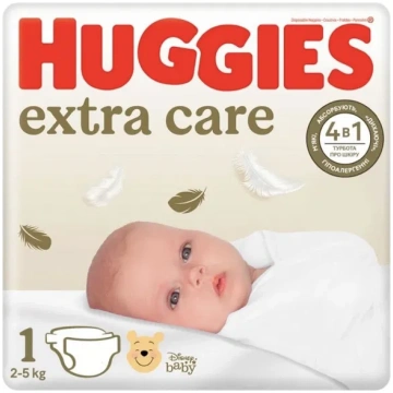 HUGGIES Extra Care (ar klipšiem) 1.izm. (2-5 kg) 5