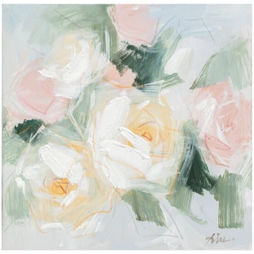 Eļļas glezna 100x100cm, pasteltonu ziedi
