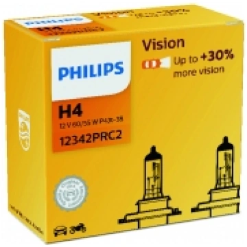 PHILIPS H4 12V 60/55W VISION+30% 2 GAB