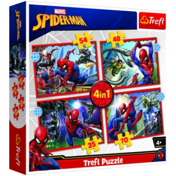 TREFL SPIDER-MAN Pužļu komplekts 4in1 Spiderman (3