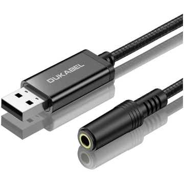 DUKABEL USB–3,5 mm audio adapteris, 45" TRRS USB-A