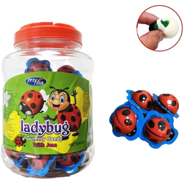 Gumijas konfektes ar ievārījumu "Ladybug" 30 x 18 