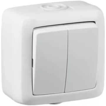 Slēdzis Alfa 1+1 v/a balts IP44