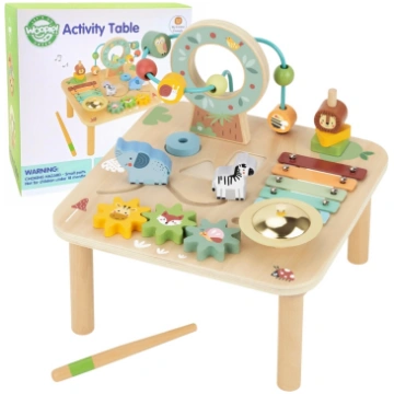 WOOPIE GREEN Koka izglītojošais galds Muzikālais s