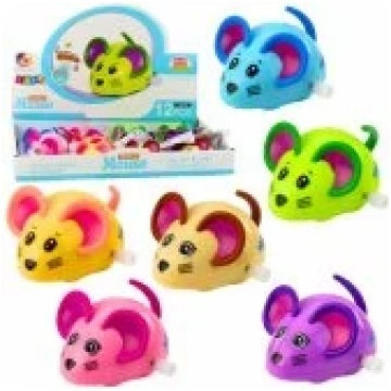 LEAN Toys Wind-up Mouse, Drives, Moves Tail, 8cm, 