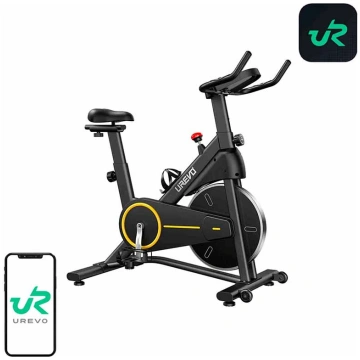 UREVO Black and yellow rowing machine URSB006