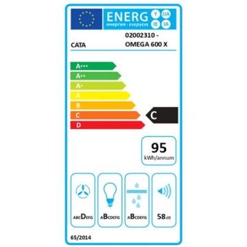 CATA Hood | OMEGA 600 X/M | Wall mounted | Energy 
