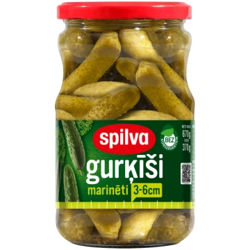Gurķi marinēti SPILVA 3-6cm, 370ml