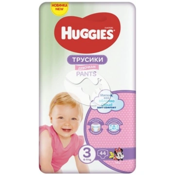 HUGGIES Pants S3 autiņbiksītes Girl 6-11kg 44gab