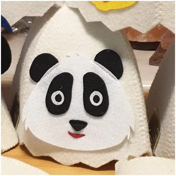 Pirts cepure bērniem "Panda", balta (x1)