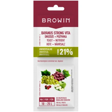Browin vīna raugs + barība, 400537, 17 g, 25 L, ba