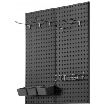 Pegboard paneļi, 61x30x1.9 cm, melni, tērauda uzgl