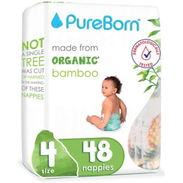 Pureborn Organic Bamboo autiņbiksītes 4 (7-12kg) 4