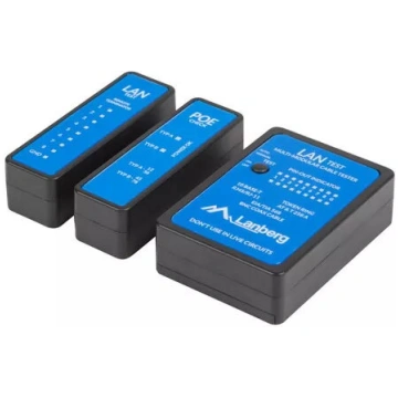 Tīkla kabeļu testers Lanberg NT-0404 PoE Melns Zil