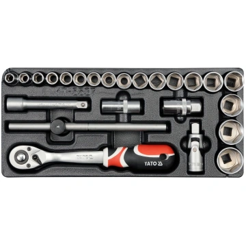 PVC TRAY WITH 1/2" SOCKET SET 10-32MM (YT-5537) Ya