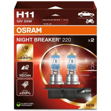 Komplekts 2x Auto spuldze NIGHT BREAKER H11 PGJ19-
