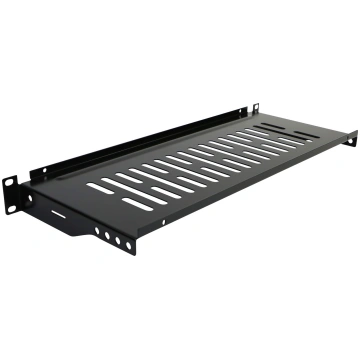 Excel plaukts 19" 1U 400mm 10kg melns, 542-021-BK