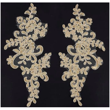 GORGECRAFT 2 pāri 3D Pearl Flower Sequence Lace Ap