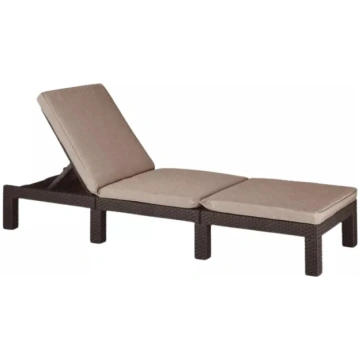 Sauļošanās krēsls Jaipur ar spilvenu brūns 2920718