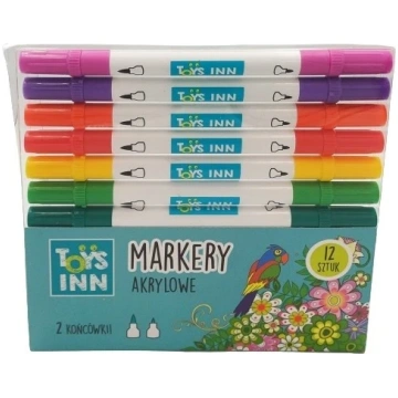 Acrylic markers with two tips 12 pieces Stnux