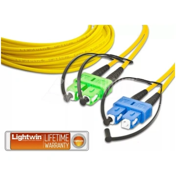 Duplekss optiskais patch kabelis Lightwin SC/APC–S