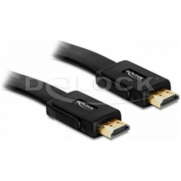 Delock Cable HDMI V1.4 M/M Flat, 1m, Black 82669