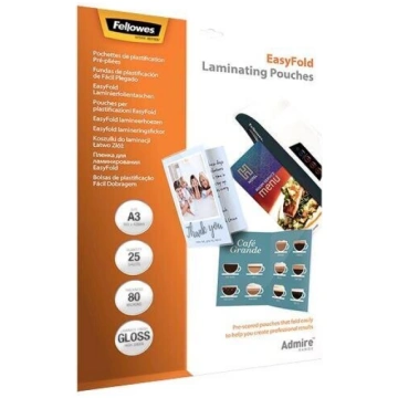 LAMINATORS POUCH EASYFOLD/A3 80 25GAB 5602001 FELL