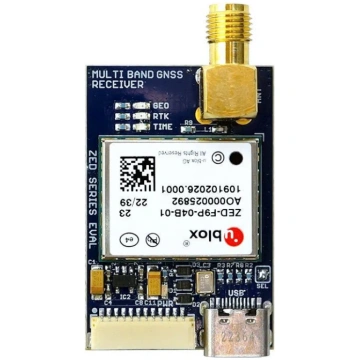 ZED-F9P RTK GNSS USB C receiver board with SMA Bas