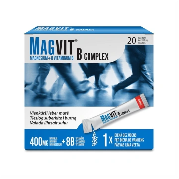 MAGVIT B COMPLEX, iekšķīgi šķīstošās granulas, 20 
