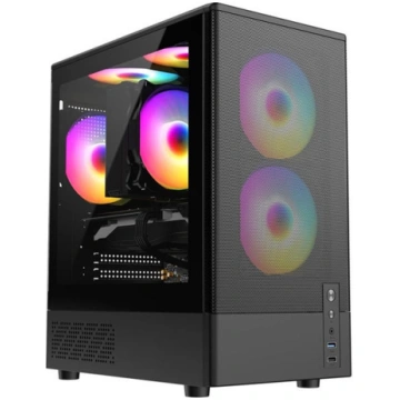 CIT F3 Black Micro-ATX Mesh PC Gaming Case
