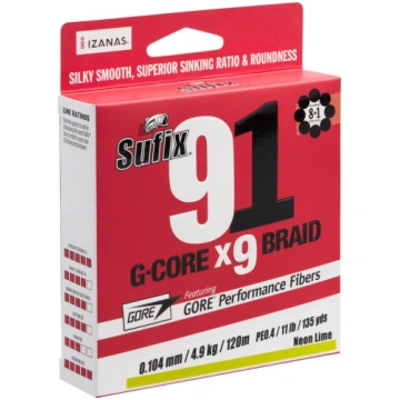 SUFIX 91 Braid Lo-Vis Green 150m 0.235mm 14.5kg ma